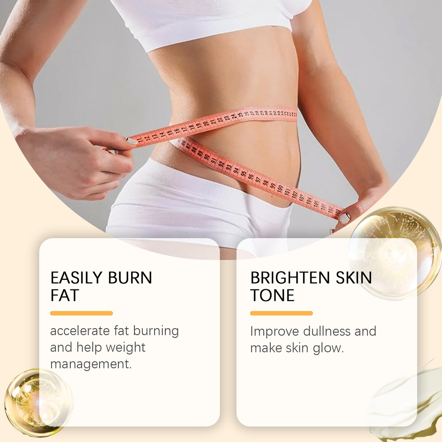Firming Body Care Cream with Ginger & Hyaluronic Acid - Tightening Massage Lotion