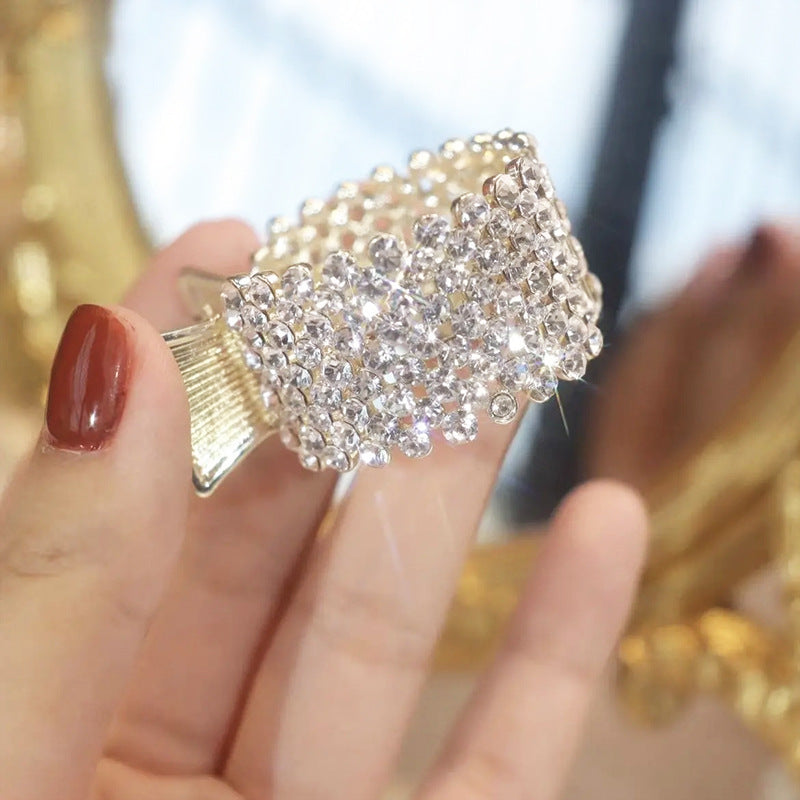 Fixed Artifact Rhinestone Hair Clip for Women - Multiple Colors