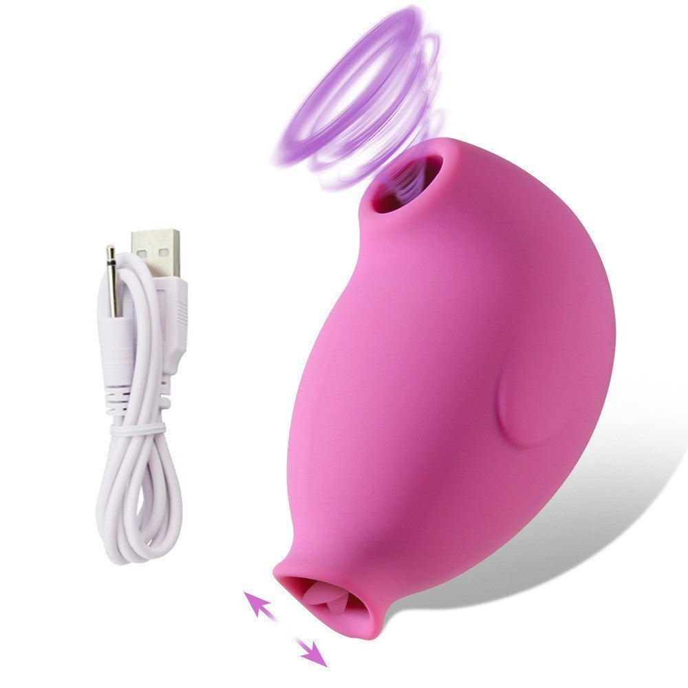 Penguin-Shaped Silicone Adult Stimulator with Vibration & Suction