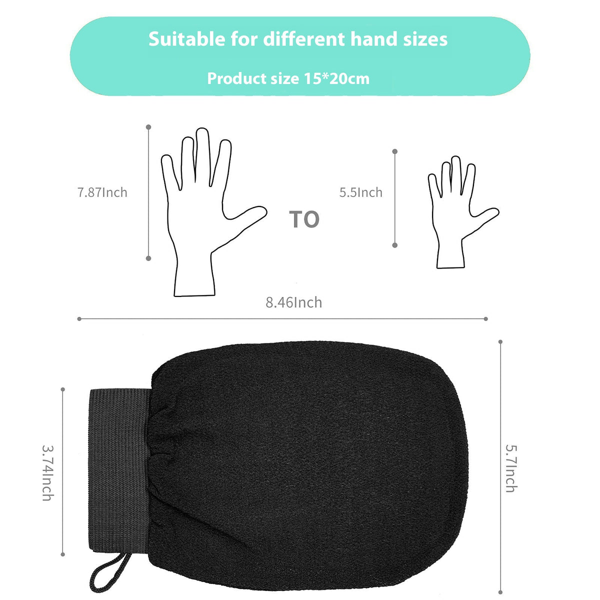 Medium Fine Sand Viscose Fiber Bath Gloves for Men and Women