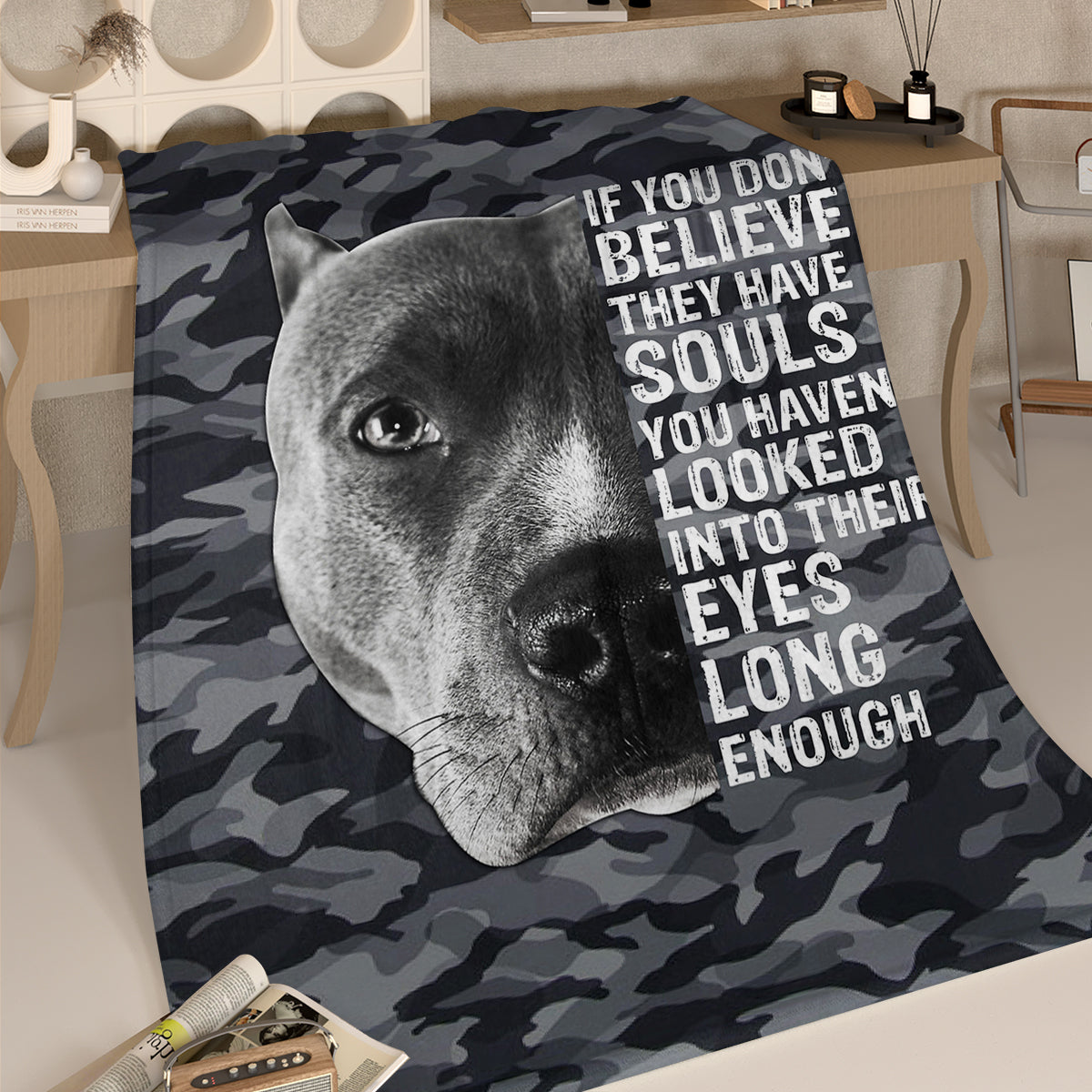 Gray Camouflage Flannel Throw Blanket - 60x80 Inches