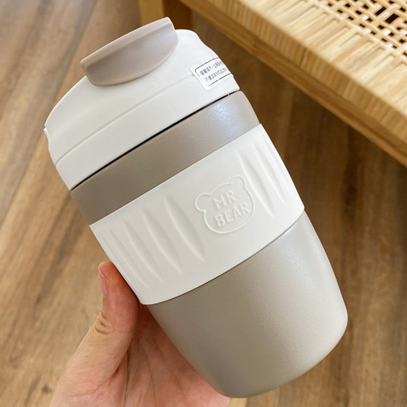 High-Value Stainless Steel Vacuum Flask with Straw - 370ml Portable Insulated Bottle