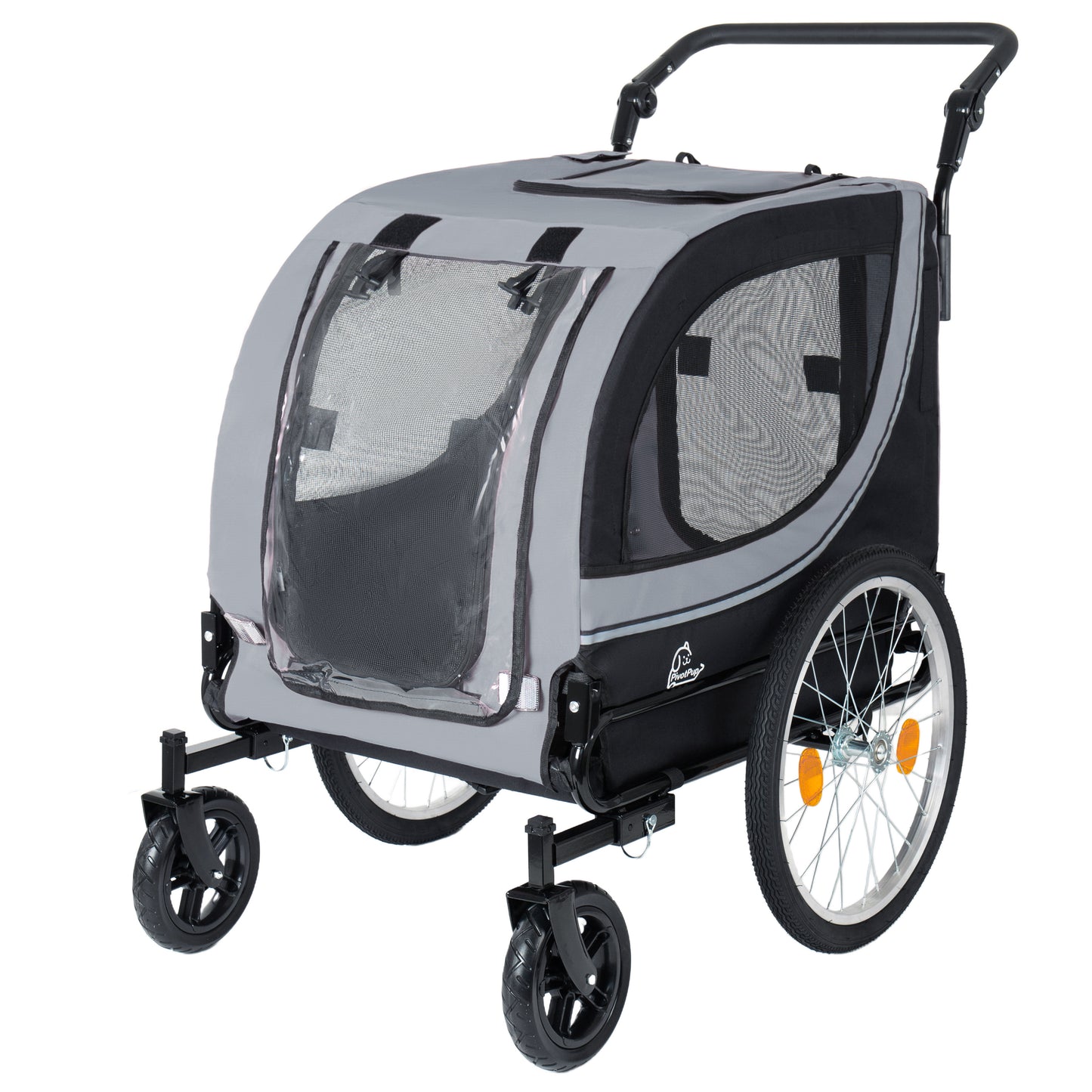 2-in-1 Bike Trailer & Pet Stroller For Dogs Up To 100lbs Foldable