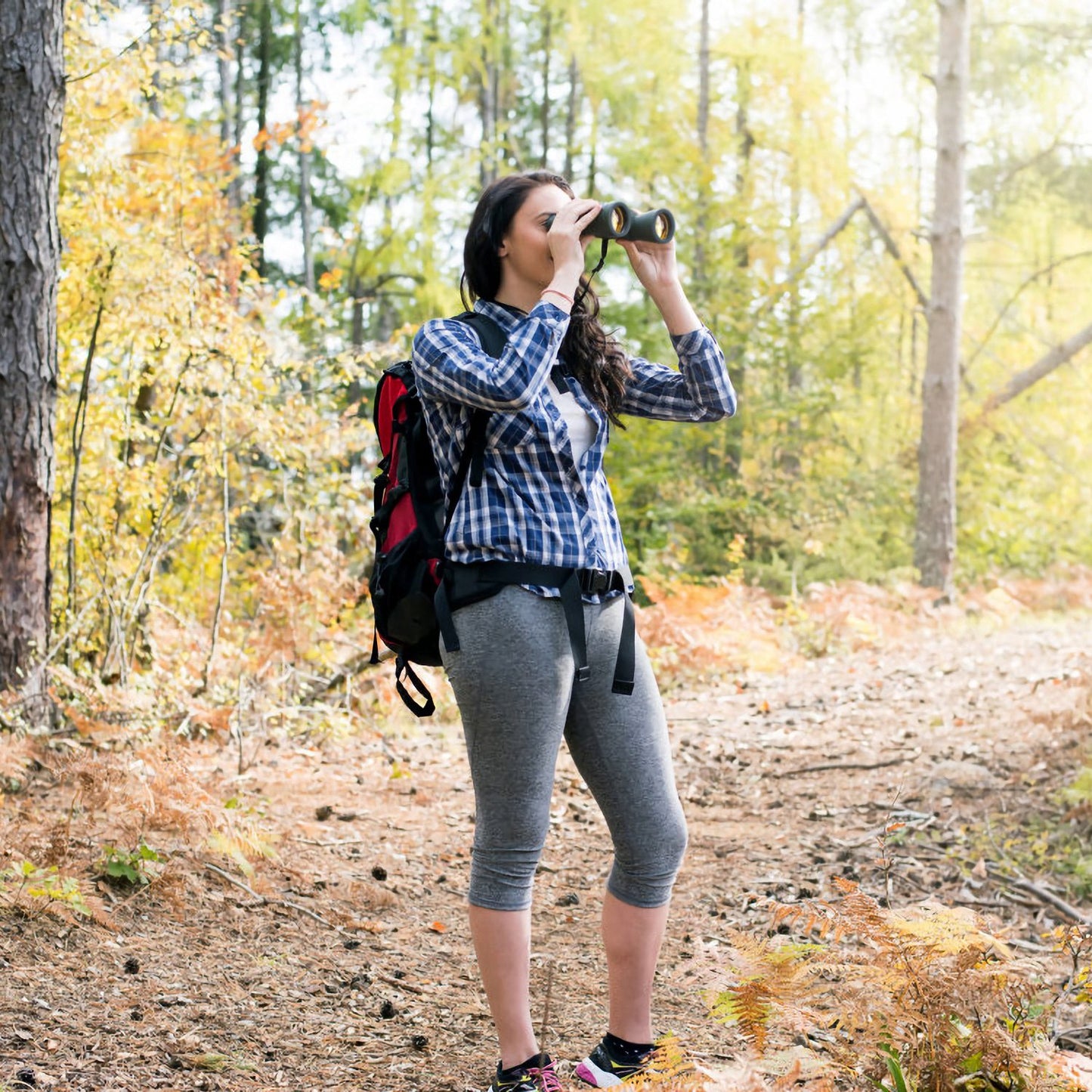 Portable HD Binoculars with Low Light Night Vision - Black