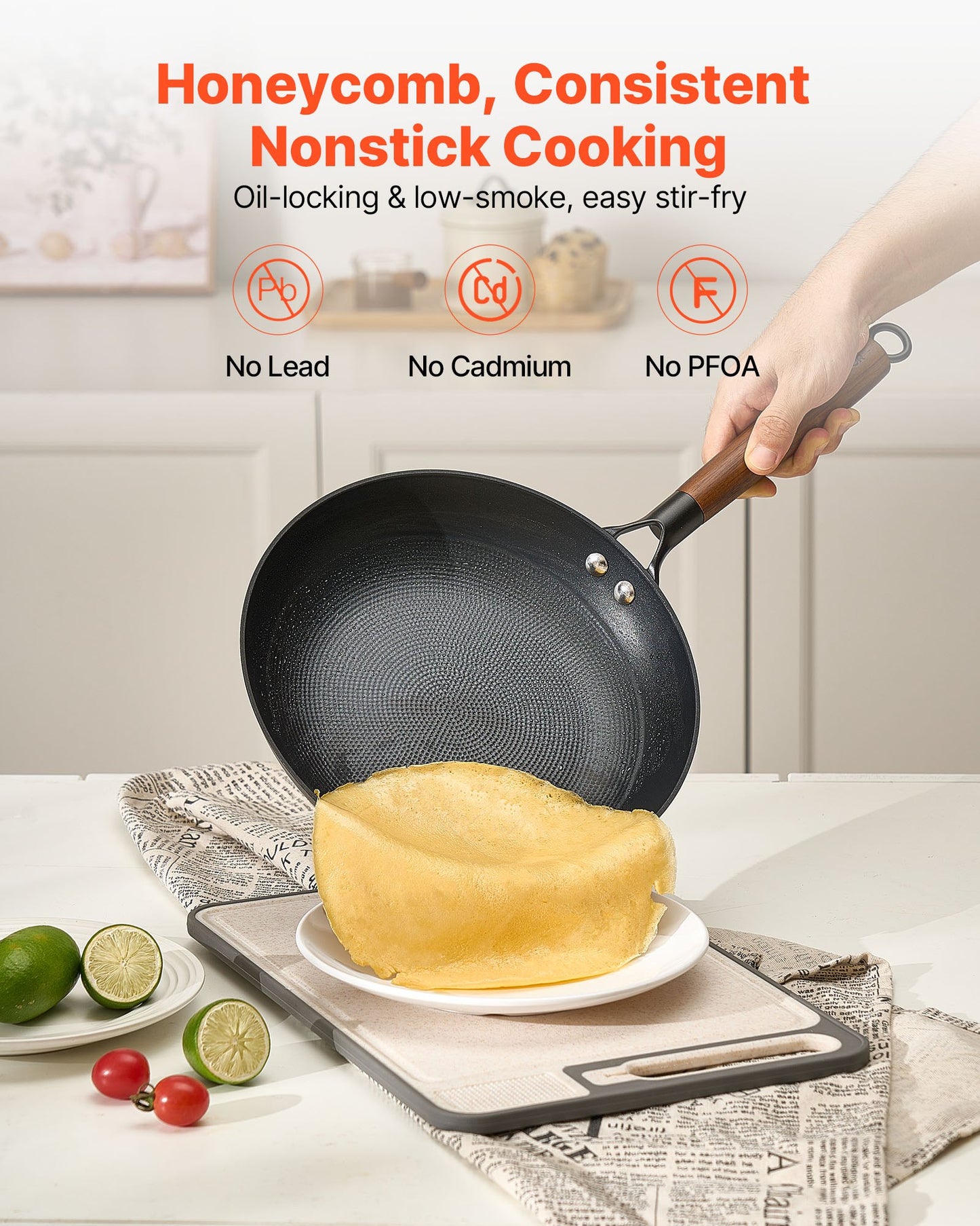 3-Piece Cast Iron Skillet Set - 8, 10, 12 Inch Nonstick