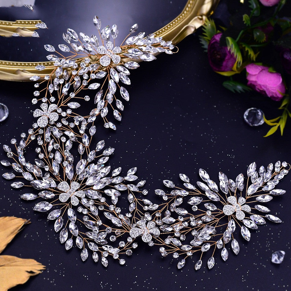 Rhinestone Flower Hair Band Headband - Women's