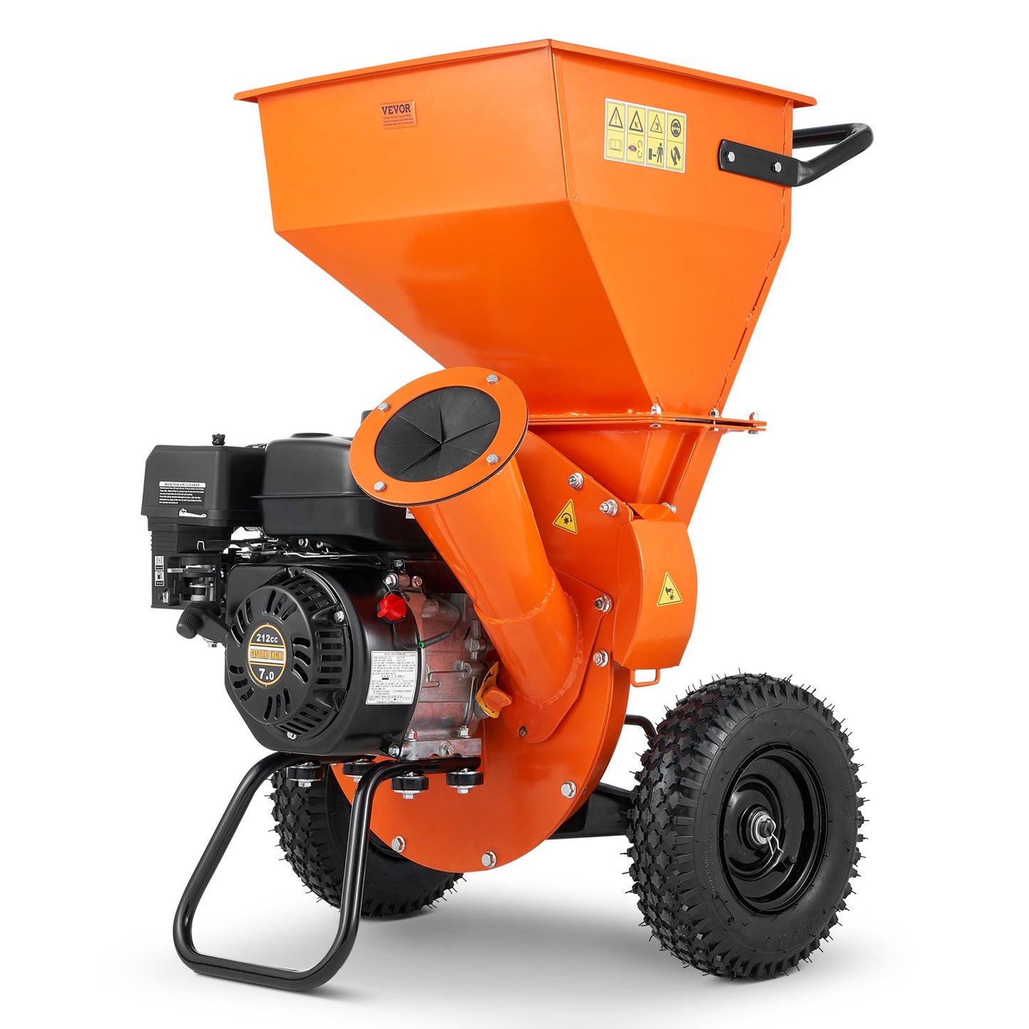 Heavy Duty Gas-Powered Wood Chipper Shredder Mulcher 7HP 3-In-1 Garden Equipment