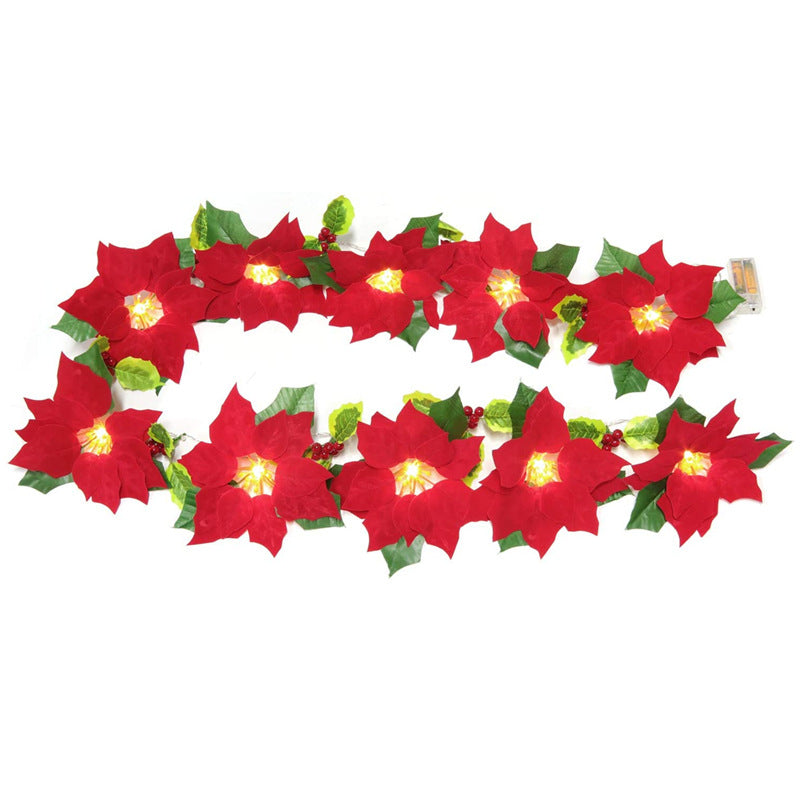Red Flower String Lights for Door Frame Escalator Decoration 2M 10LED