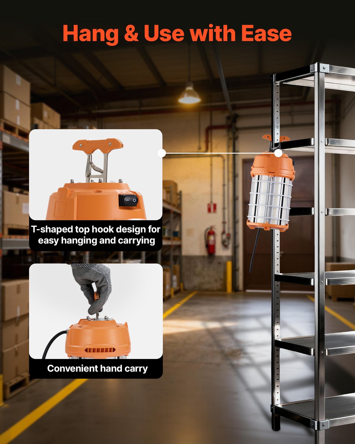 150W LED Work Light - 19000 Lumens, Waterproof & Linkable Construction Lighting