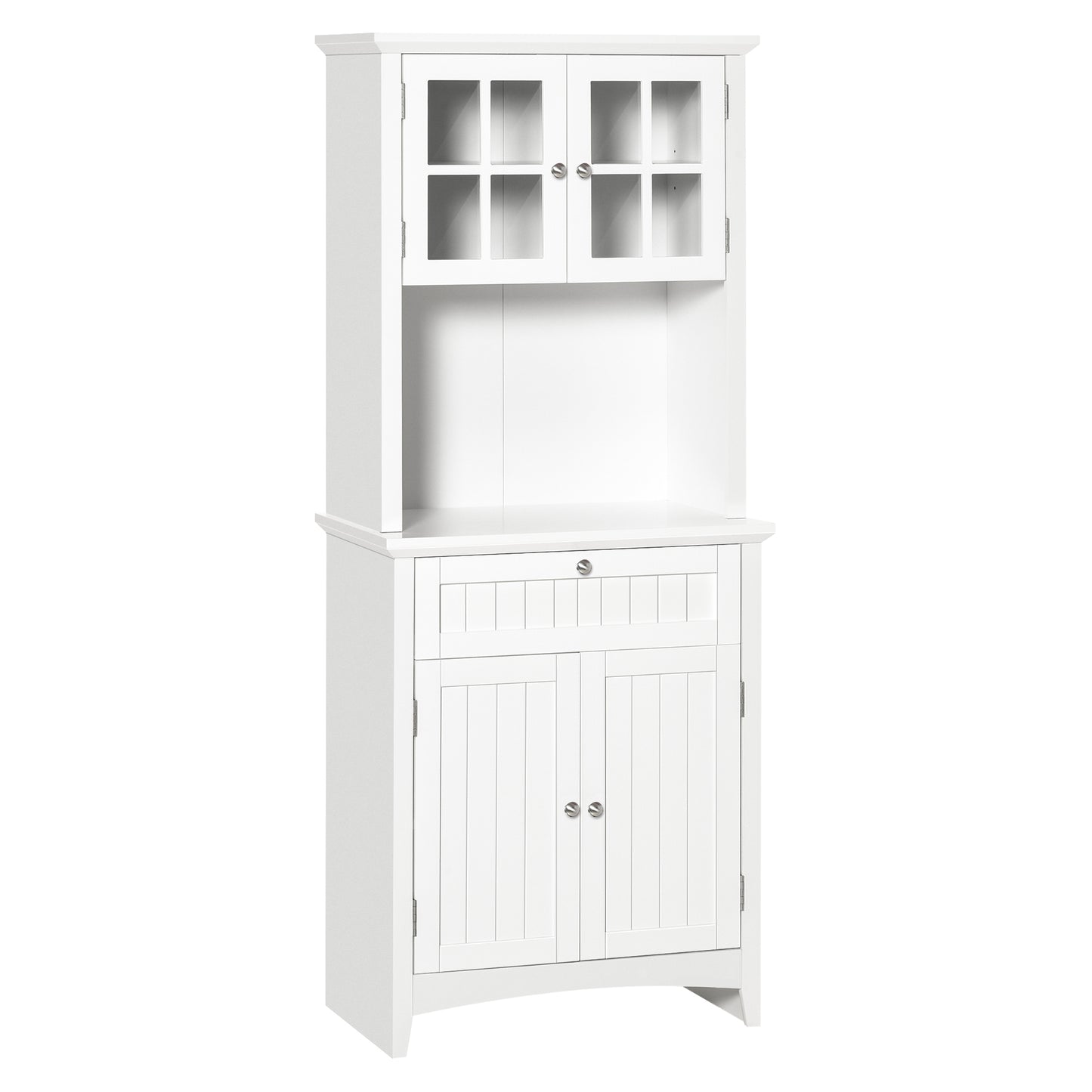 Freestanding Kitchen Buffet Hutch Cabinet - White Storage Pantry