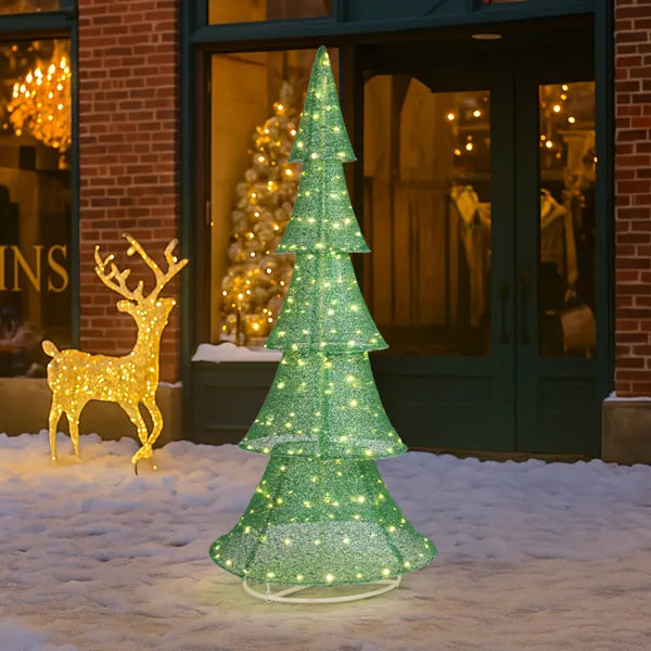 6FT Lighted Christmas Tree with 200 LED Warm White Lights