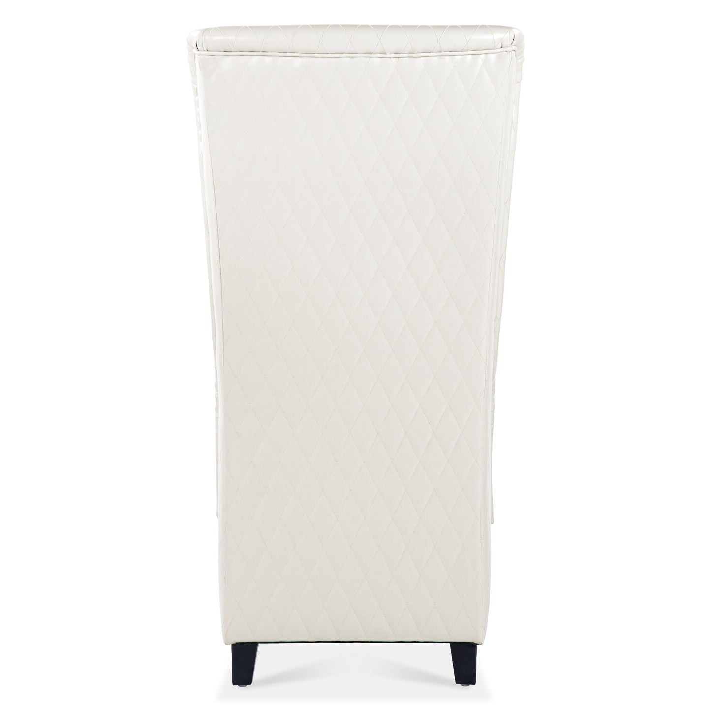 High-Back Faux Leather Accent Chair - White Wingback Design