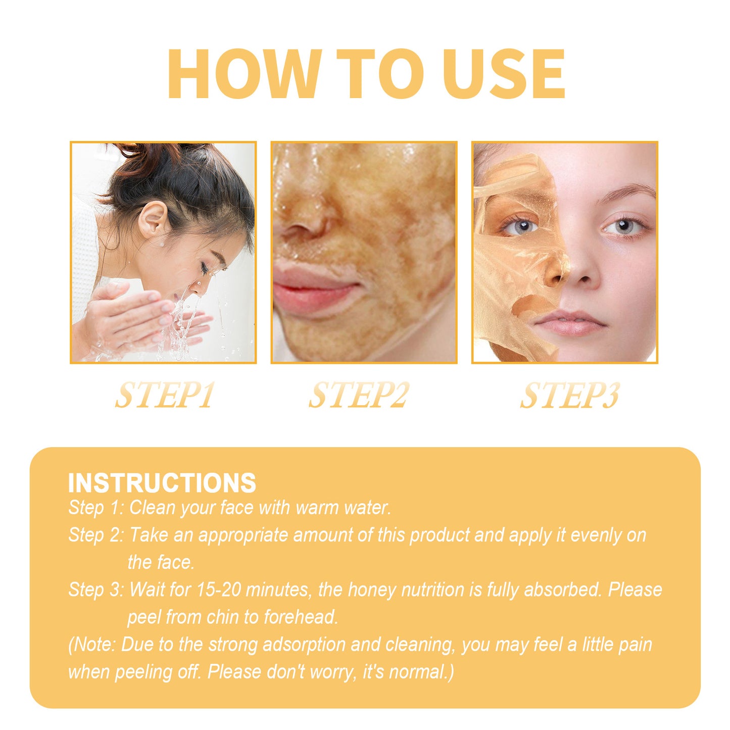 Honey Tearing Mask 60g Nourishing Moisturizing Blackhead Removal Acne Fading