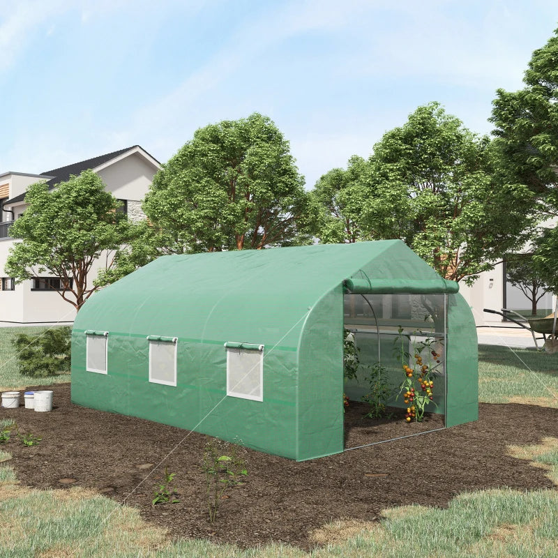Outdoor Walk-In Tunnel Greenhouse with Windows - Greenhouse Garden Tool