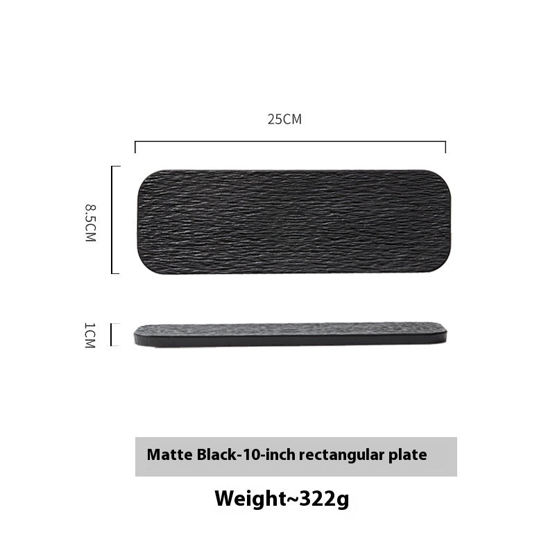 Rectangular Sushi Plate Set - Rock Pattern Porcelain Dinnerware for Kitchen