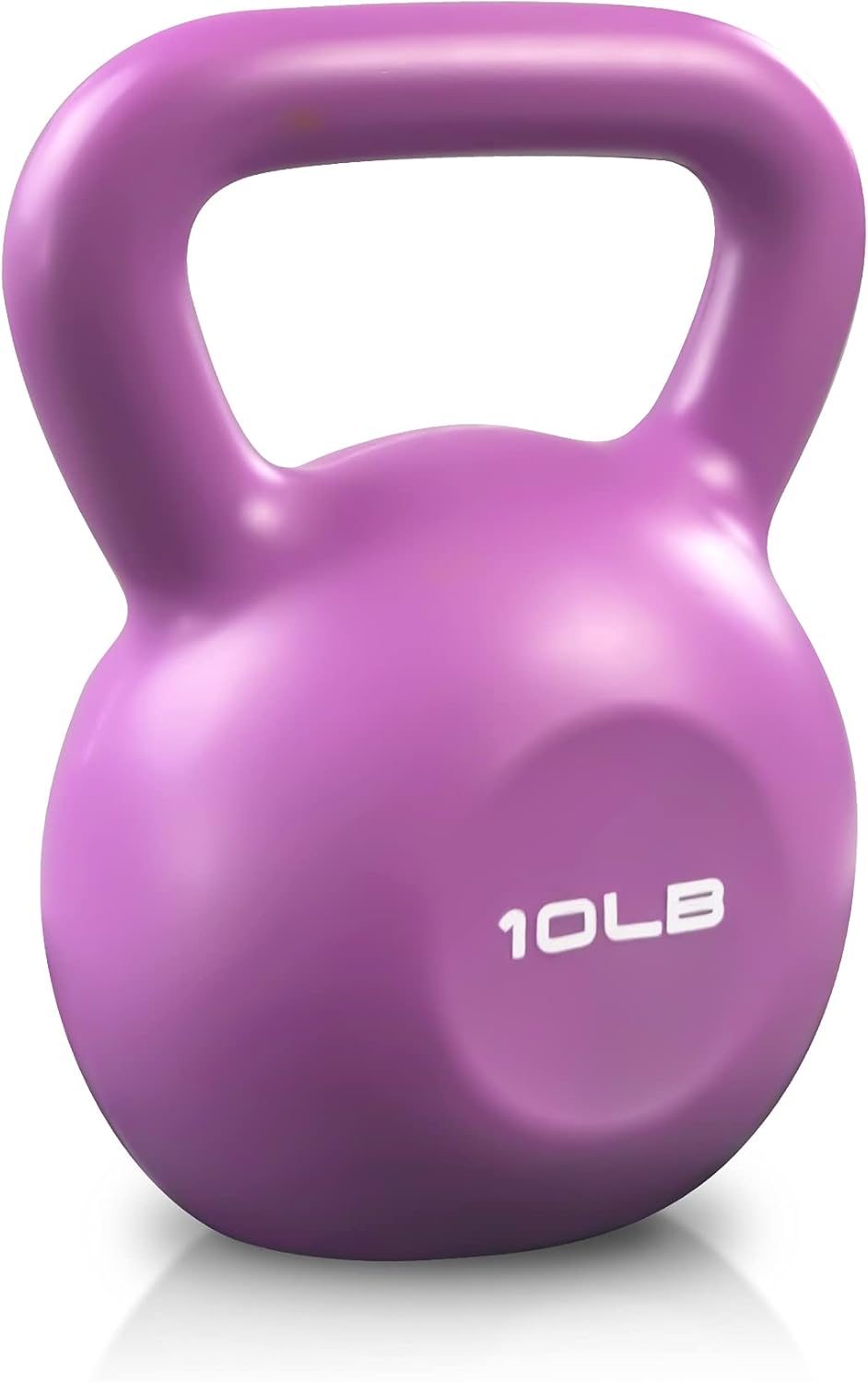 10lbs Kettlebell Set - Vinyl Coated Weight for Home Gym, Purple