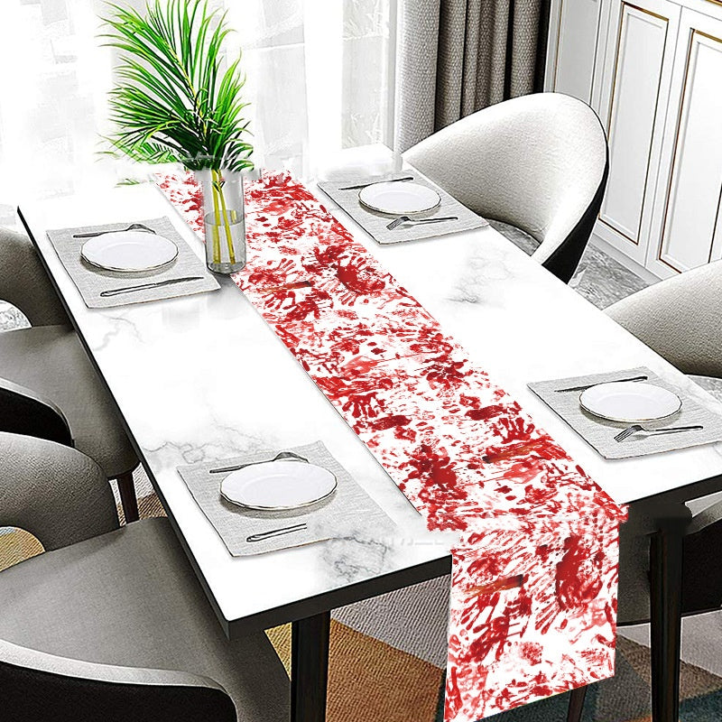 Bloody Handprint Halloween Tablecloth - Festive Decoration
