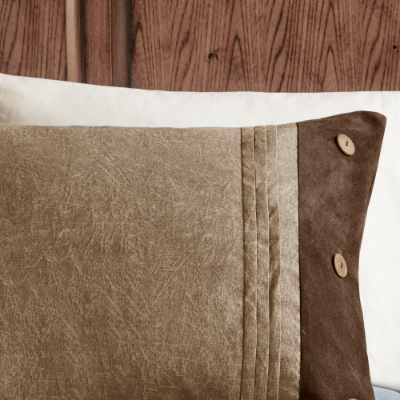 7 Piece Faux Suede Comforter Set - Cozy Lodge Style Bedding