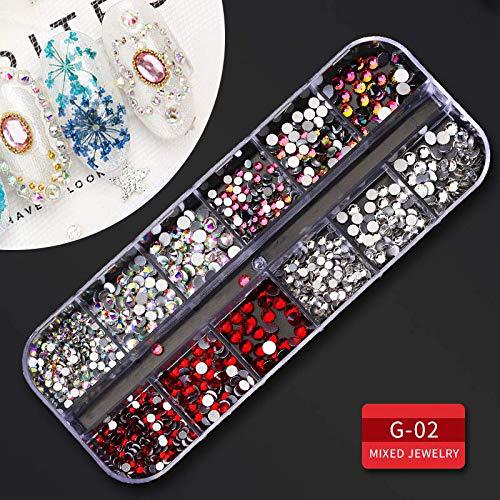 Pearl Shell Nail Art Jewelry Set with Rivets - Manicure Large Ornament