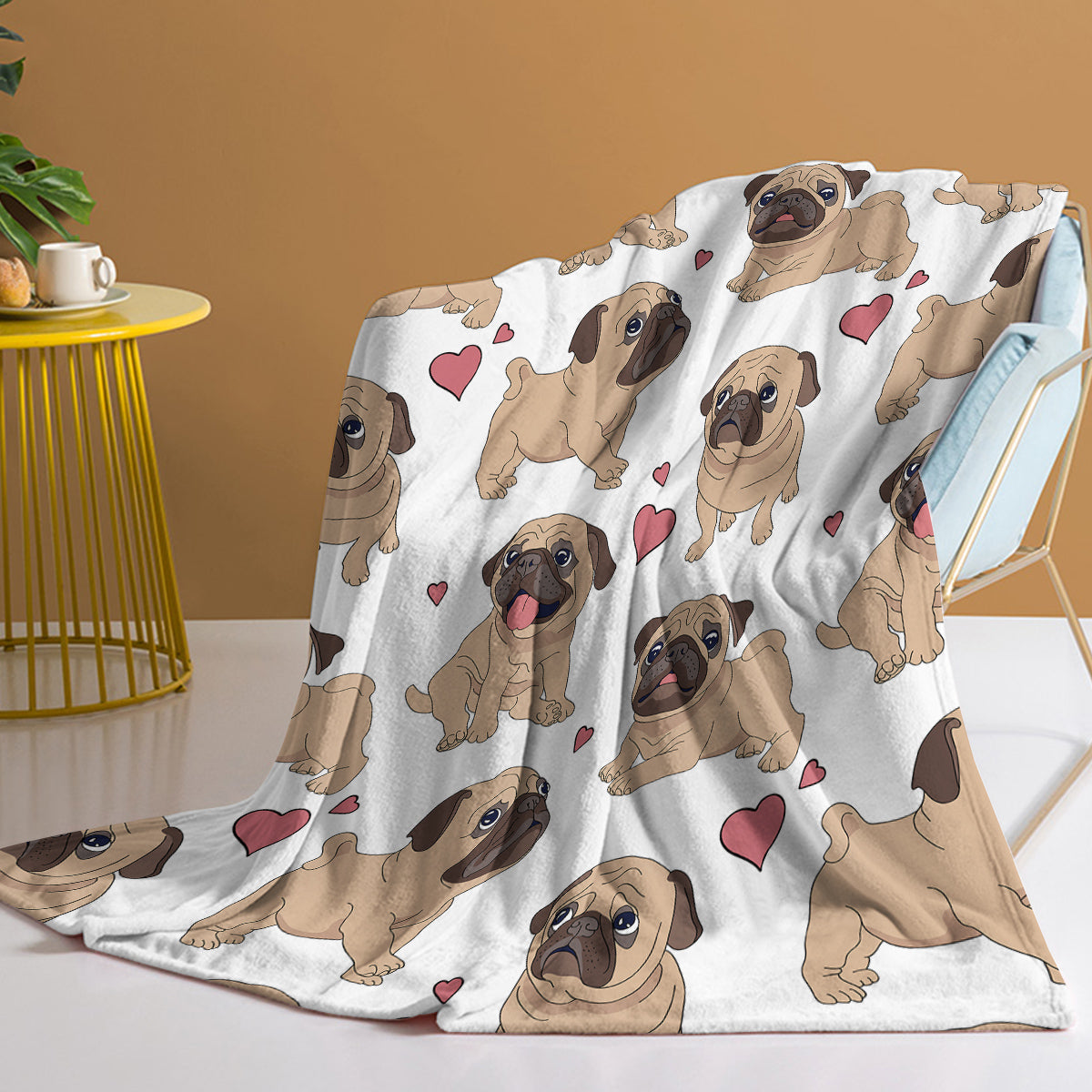Cute Cartoon Lapdog Blanket - Soft Polyester & Flannel Fleece