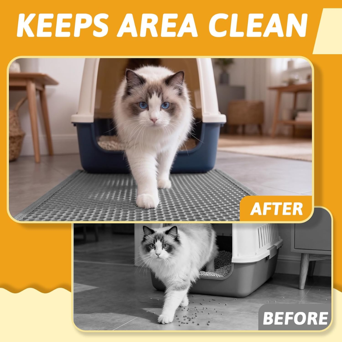 Double Layer Waterproof Cat Litter Mat - Urine Proof Pet Trap & Reusable