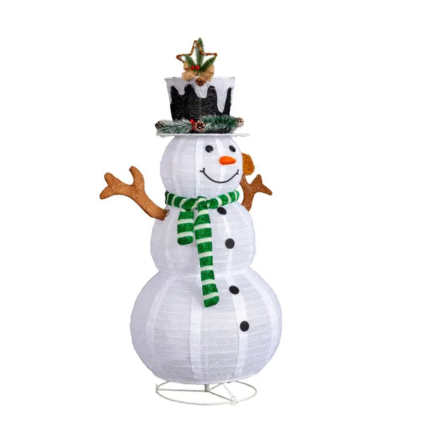 4FT Lighted Snowman with Squirrel - Christmas Yard Decoration