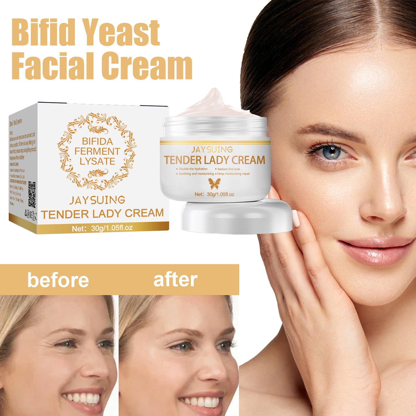 Yeast Extract Facial Cream - Anti-Aging Moisturizer for Hydrated Skin