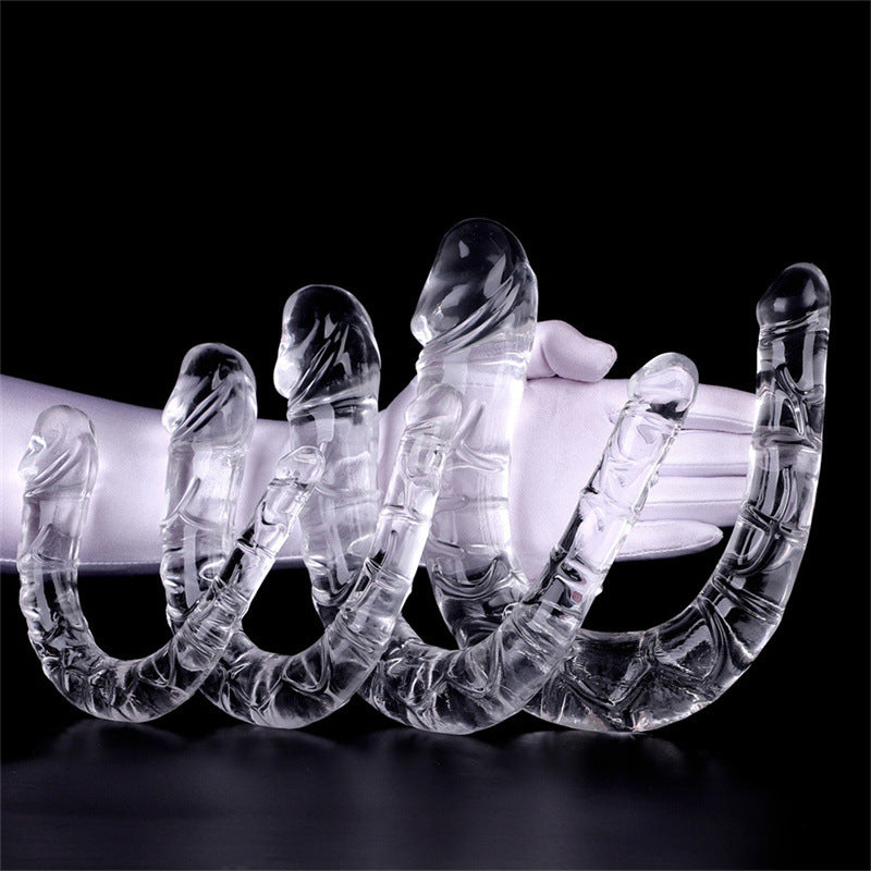Double-Headed Dragon Transparent Silicone Adult Toy - Multiple Sizes