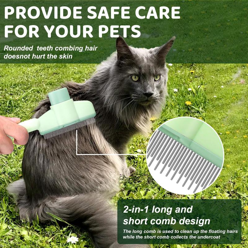 Pet Hair Remover Comb for Long Hair Knot Removal & Grooming - Self-Cleaning Massage Tool