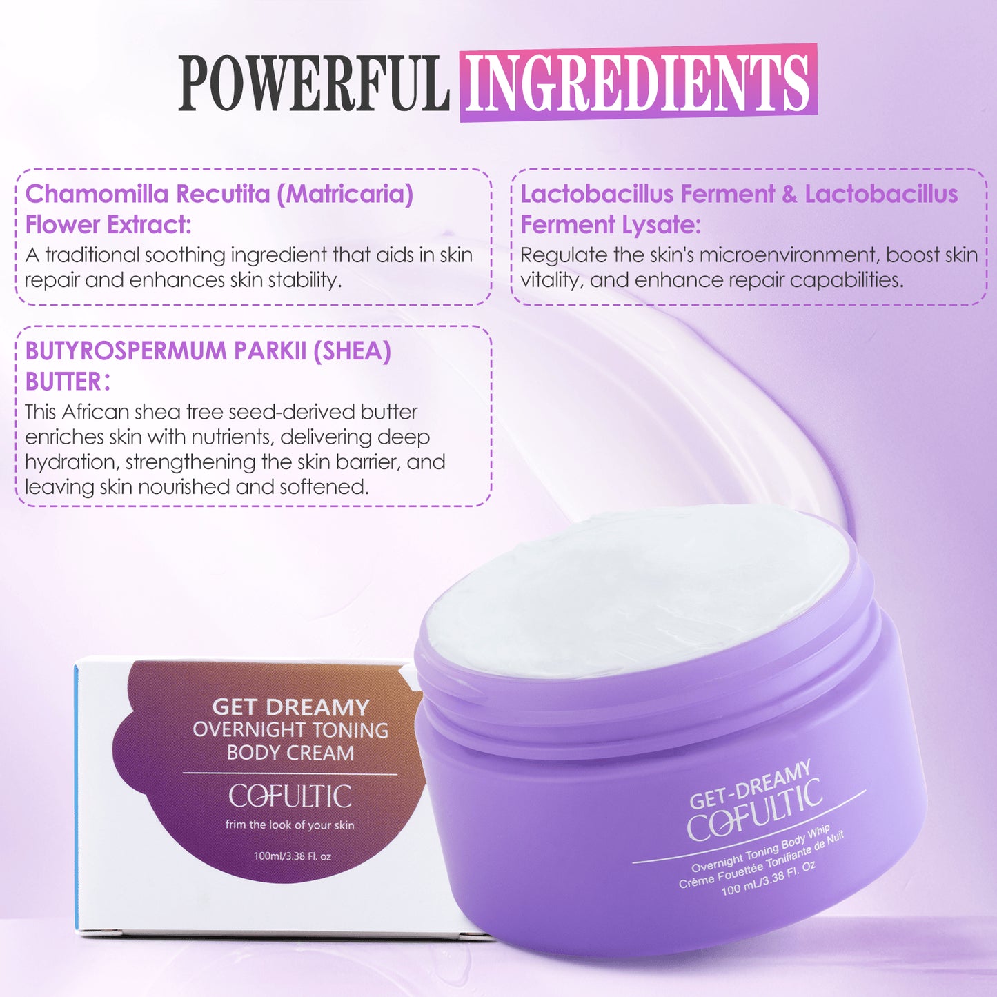 Overnight Body Toning Cream - Firming & Tightening Moisturizer