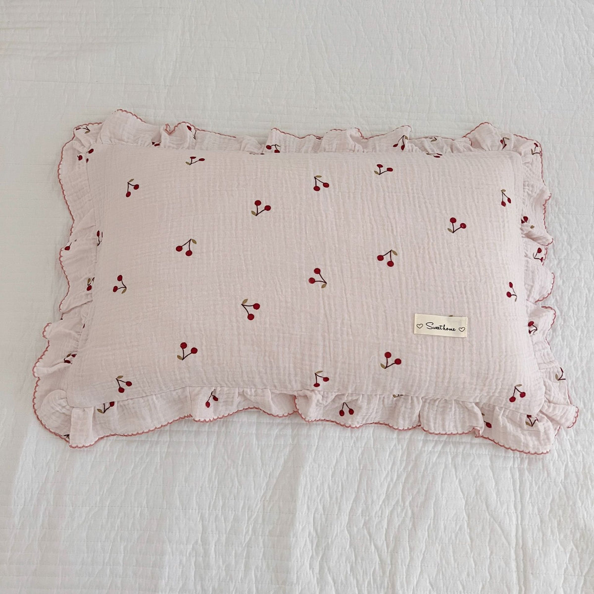 Korean Floral Cotton Gauze Pillowcase - Soft Home Bedding