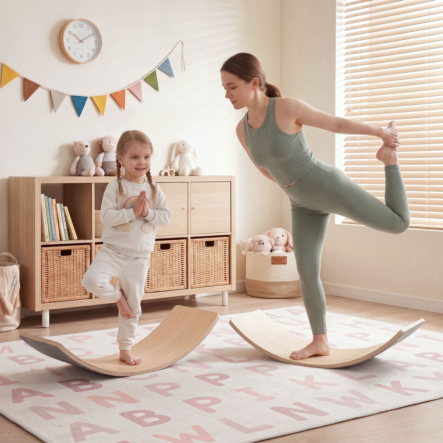 32 Inch Rocker Board Sensory Training Kids Balance Seesaw 300 Lbs