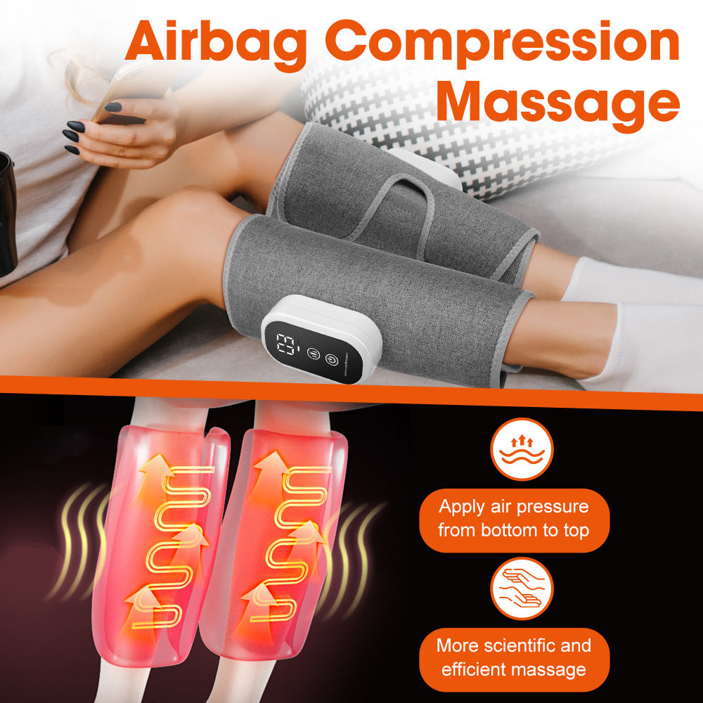 Electric Air Wave Leg Massager with Hot Compress & Adjustable Gears