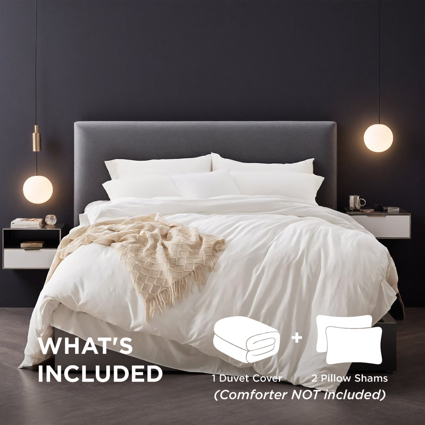 Oversized Duvet Cover Set - Premium Microfiber, Minimalist Design