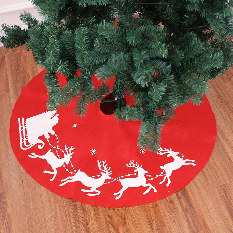 Christmas Elk Tree Skirt 100cm Holiday Decoration for Christmas Tree