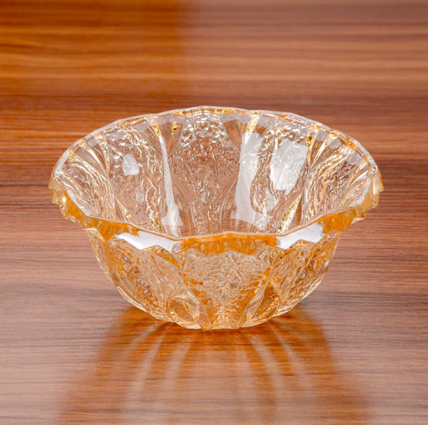Minimalist Glass Fruit Bowl for Kitchen & Living Room - Gold Small 17cm