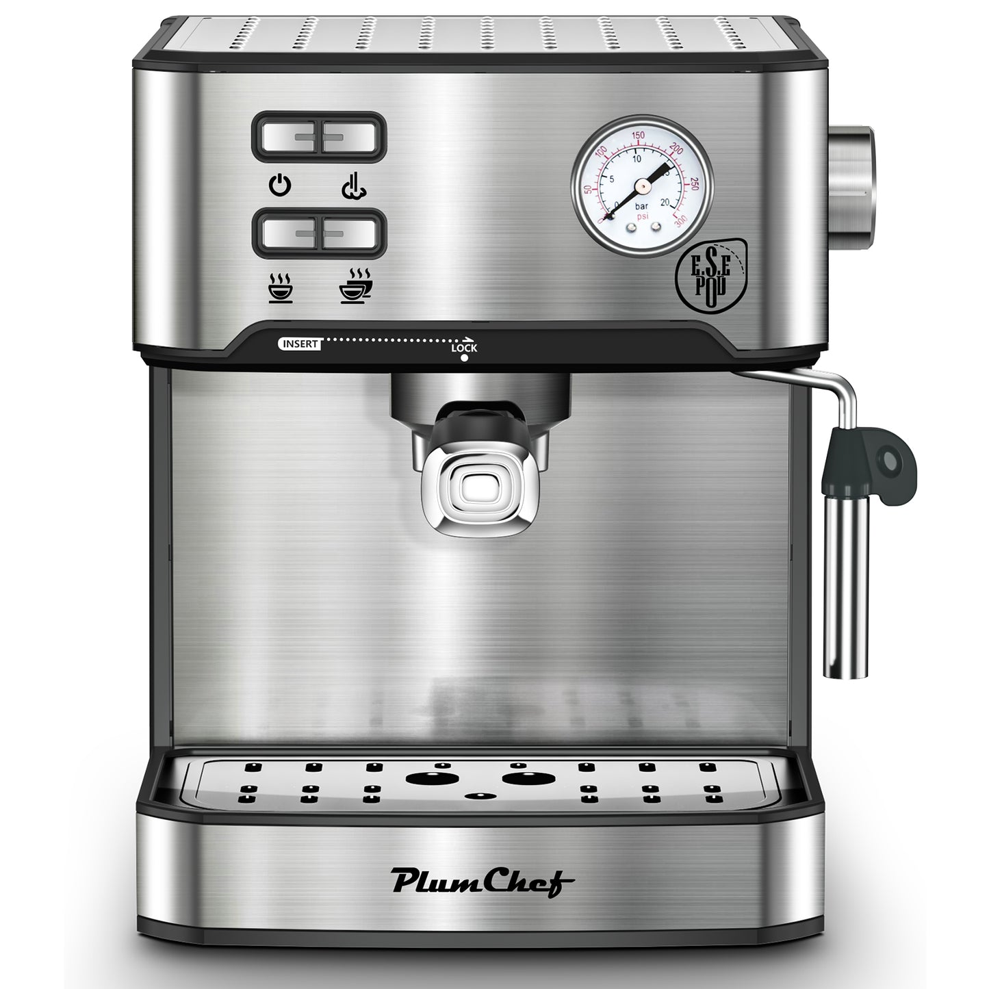 20 Bar Espresso Machine with Milk Frother for Home Barista, Includes Pressure Display & Removable Water Tank