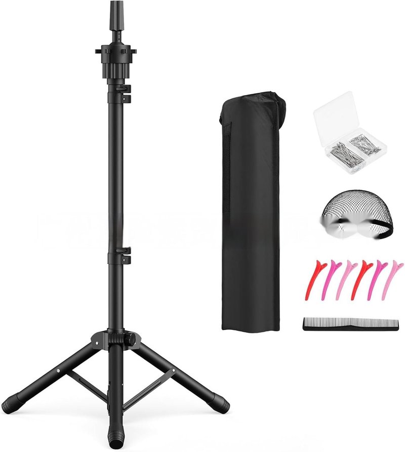 Mini Head Model Stand - Mannequin Head Stand for Teaching, Black