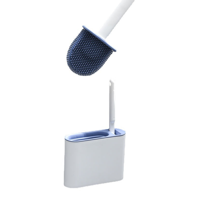 Two-in-One Silicone Toilet Cleaning Brush Set - Wall Hanging & Draining