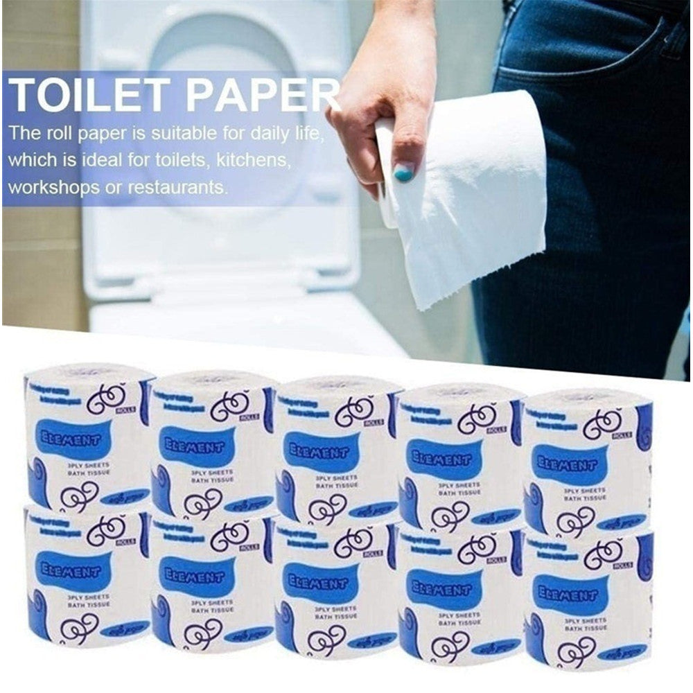 Household Toilet Paper Rolls - Soft 3-Ply, Absorbent, Unscented, 8 Rolls