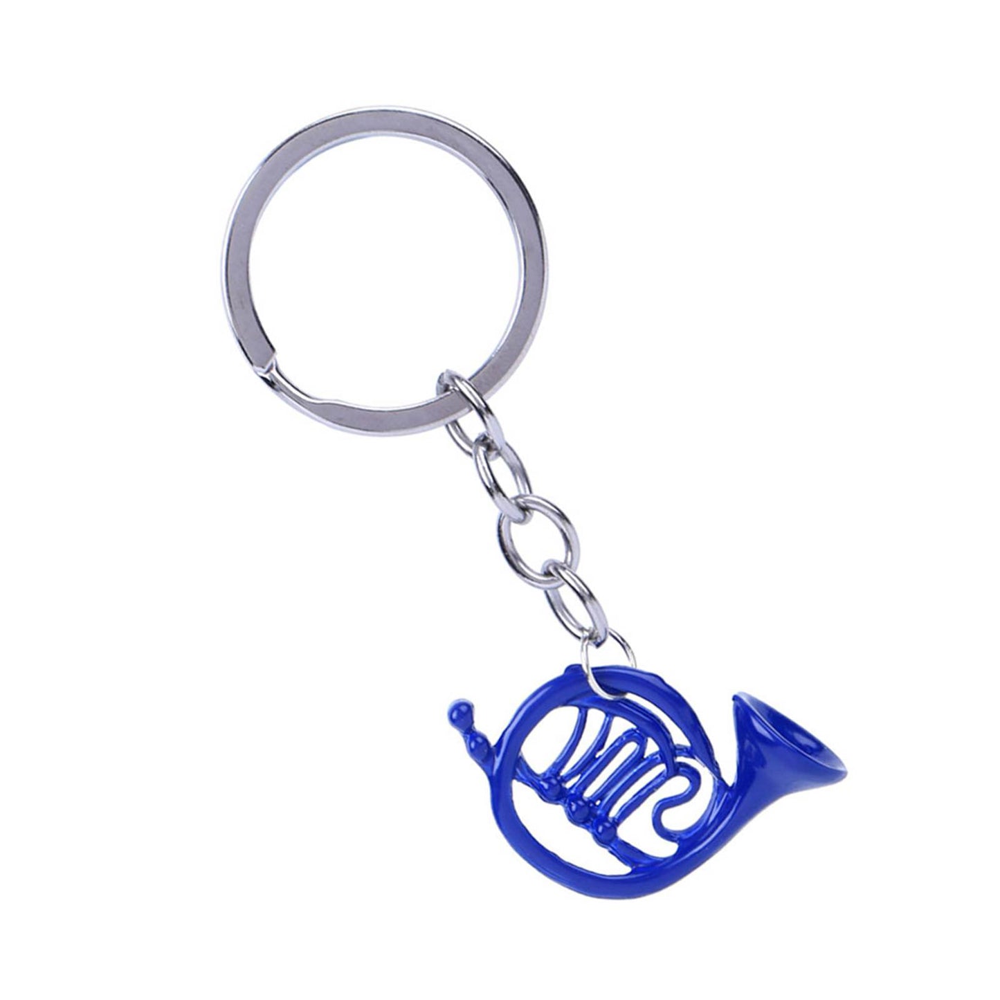 Mini French Horn Keychain Pendant - Blue Charm Gift