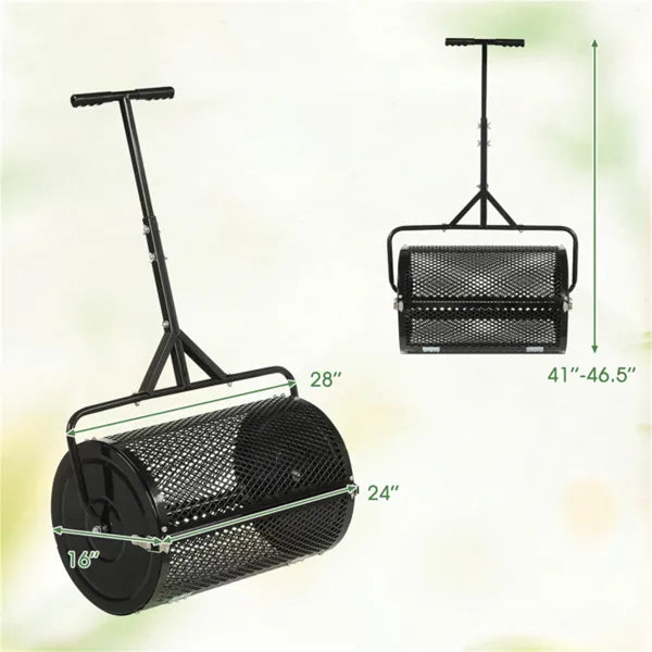 24" Lawn Topdressing Spreader - 2.7 cu. ft Capacity, Mesh