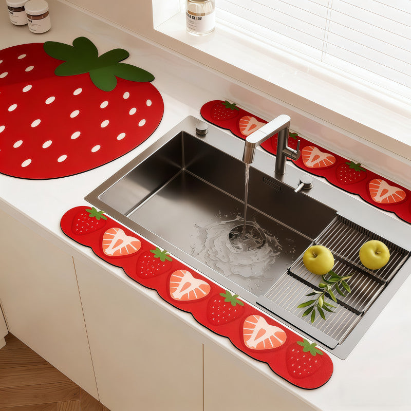 Cartoon Absorbent Drainage Mat for Kitchen Countertop - Set of 3