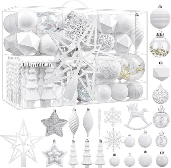 100pcs Shatterproof Christmas Tree Ornaments - Decorative Baubles