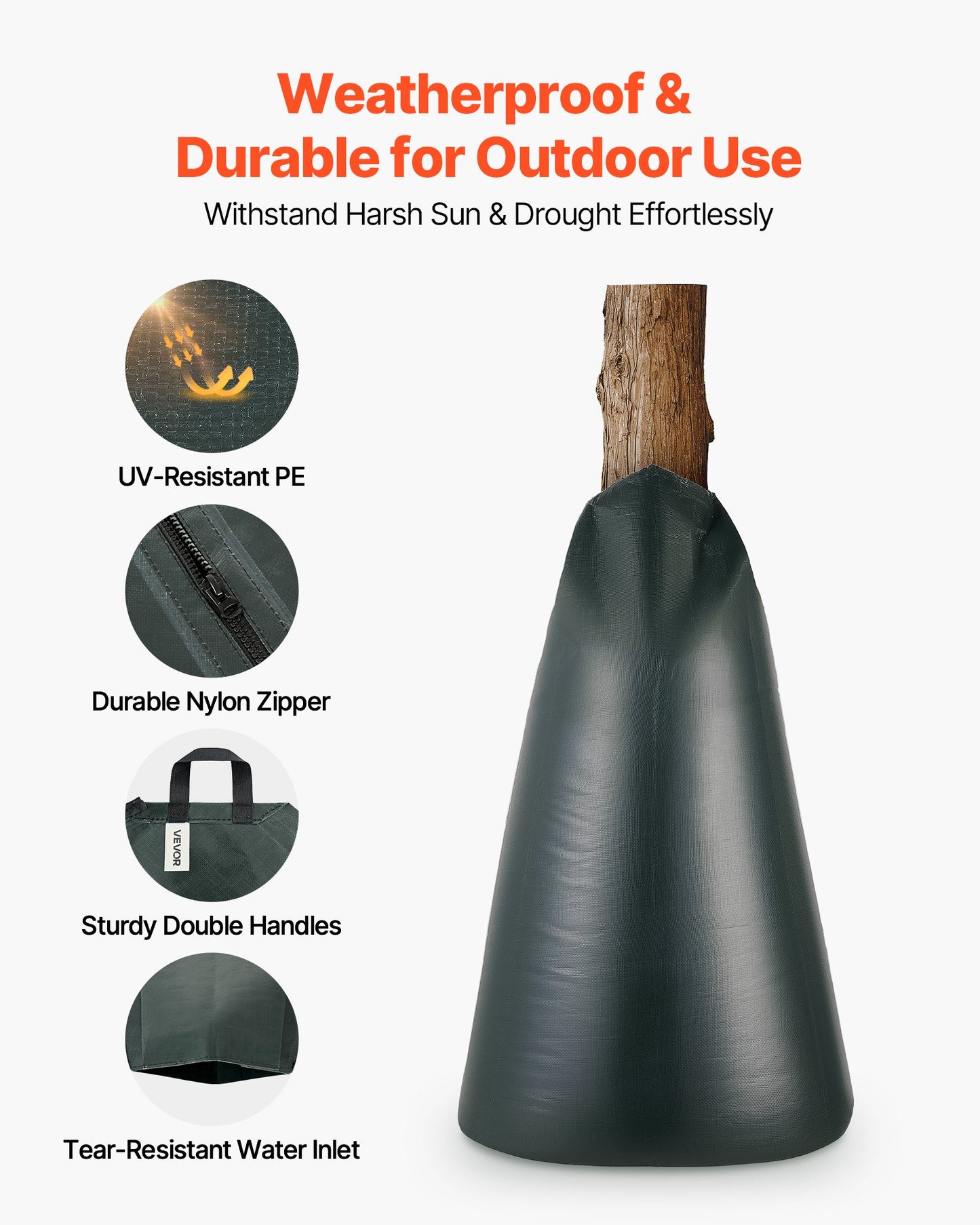 20 Gallon Tree Watering Bags - Heavy Duty Reusable Drip Irrigation for Trees