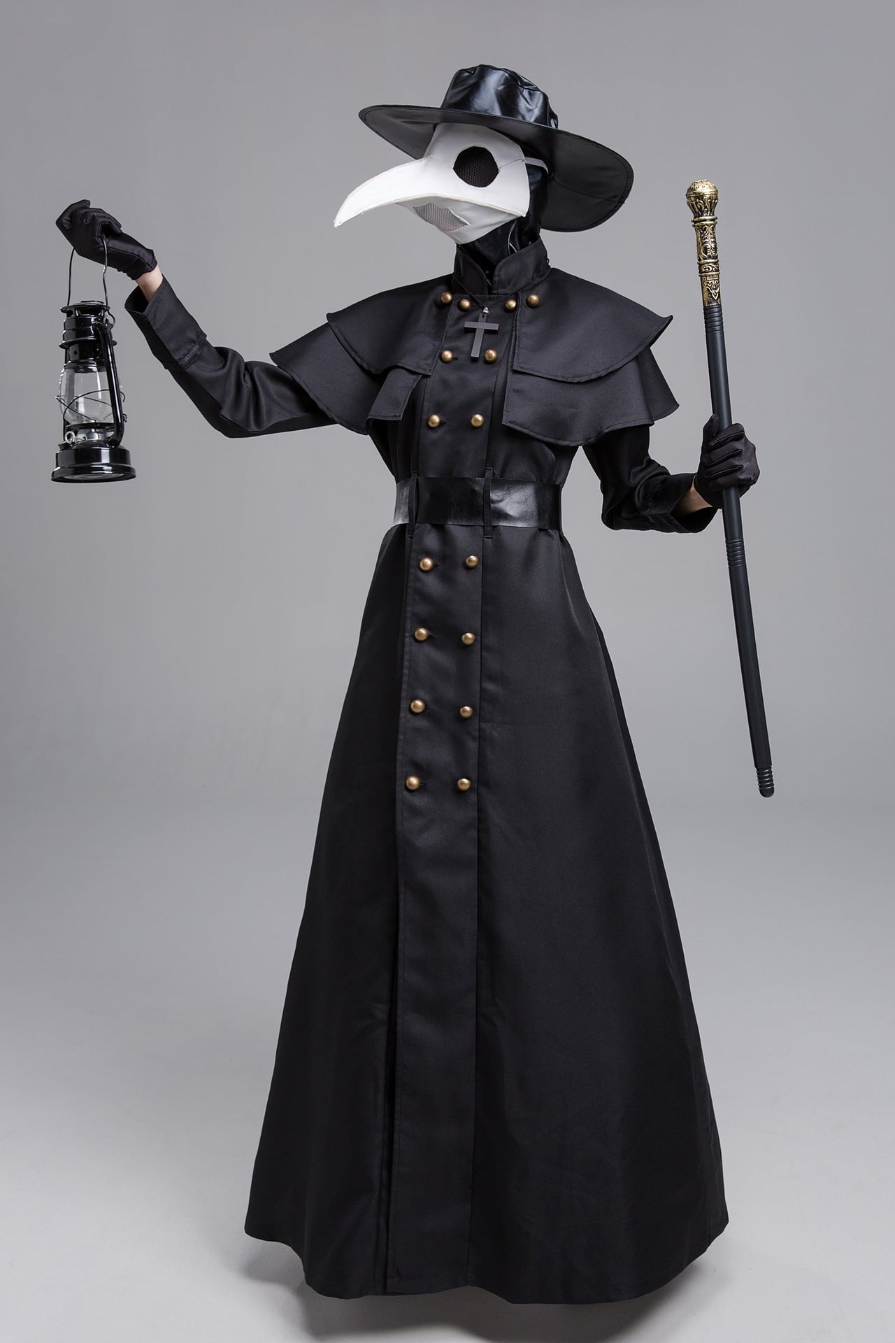 Medieval Plague Doctor Costume with Beak Mask - Multiple Styles