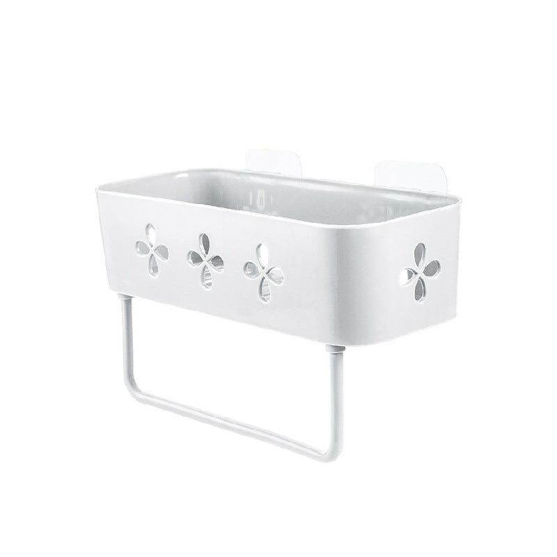 Wall-Mounted Plastic Storage Rack for Bathroom Kitchen Organizers