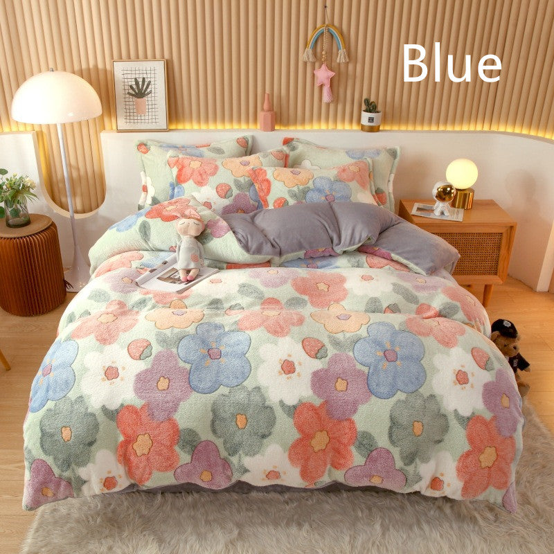 Coral Fleece Duvet Cover Set - Multiple Sizes & Styles