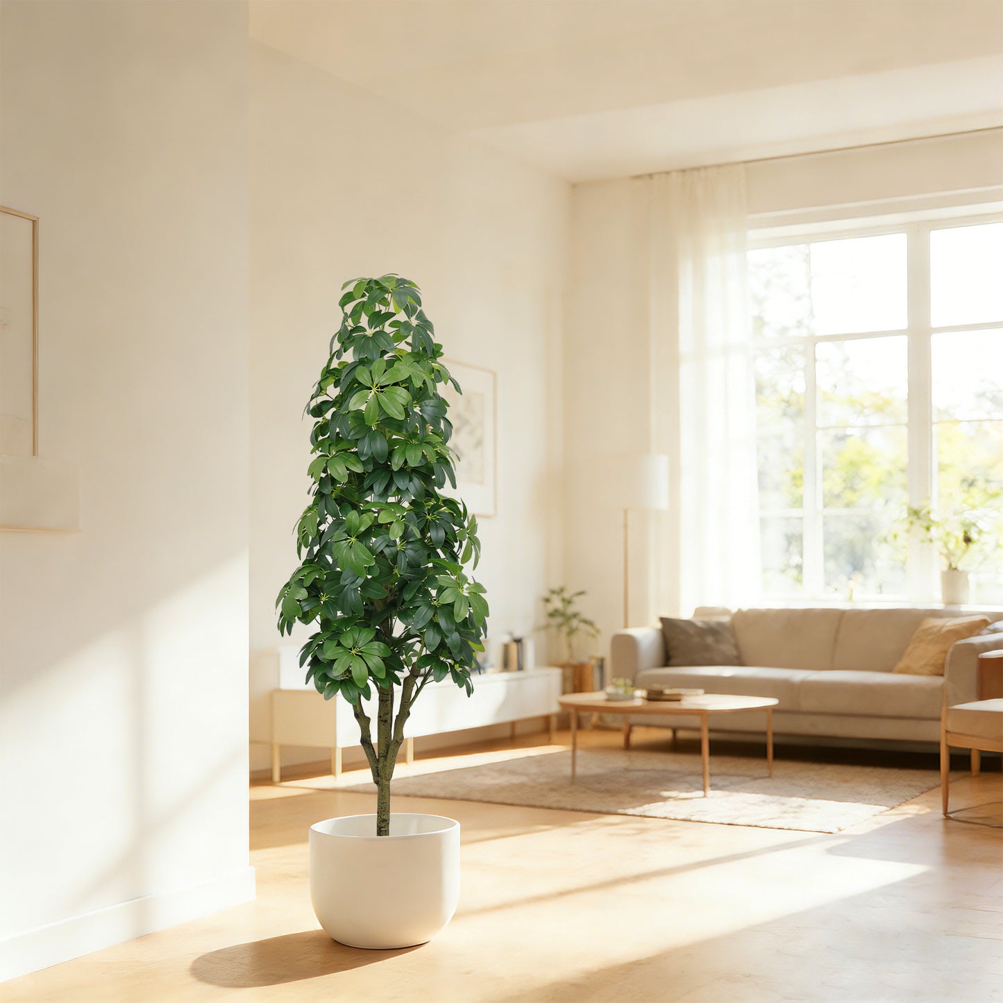5.2FT Realistic Artificial Tree - Green Faux Plant for Indoor & Outdoor Decor