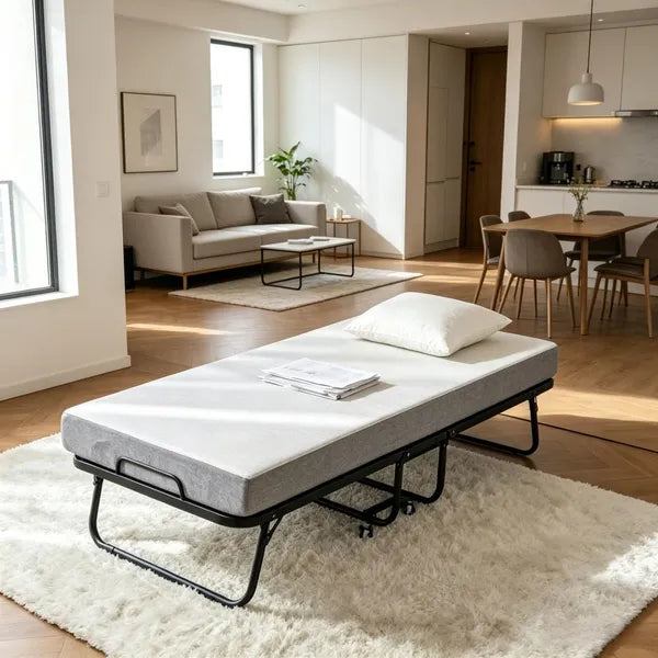 Portable Folding Bed with High-Density Foam Mattress